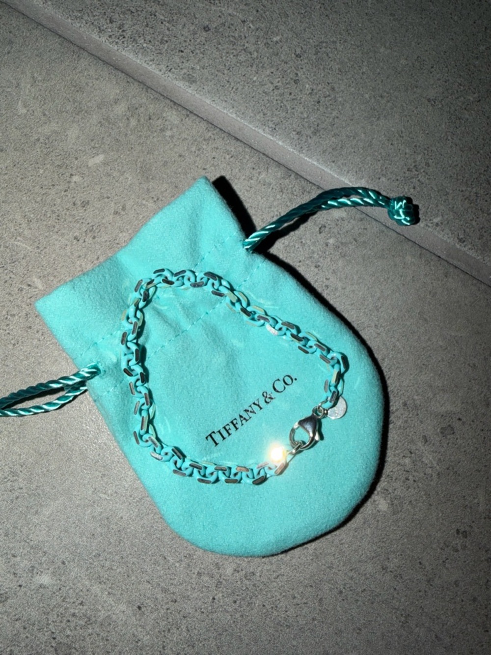 Tiffany & Co. Silver Enamel Blue Bracelet Rare Retired